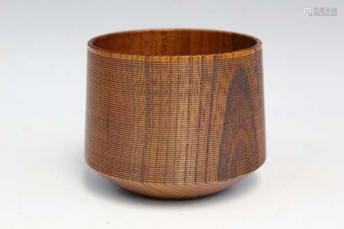 Japanese Carved Wood Teacup