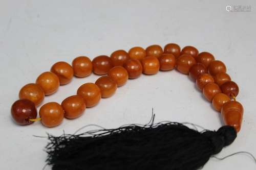 Chinese Amber Beads Bracelet