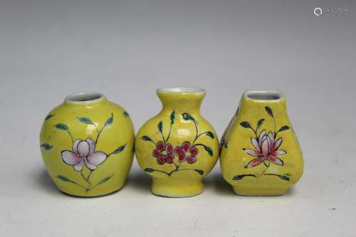 Three Chinese Miniature Porcelain Vases