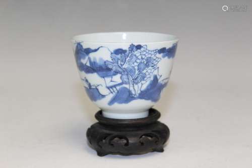 Chinese Blue and White Porcelain Cup