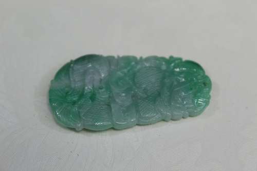 Chinese Carved Jadeite Pendant