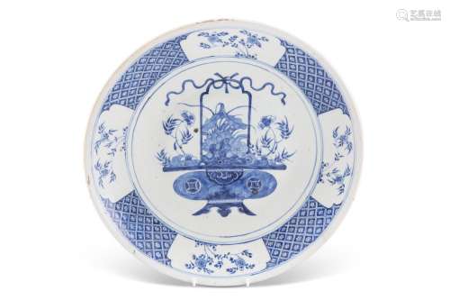 A 19TH CENTURY CHINESE BLUE AND WHITE CHARGER, circular, pai...