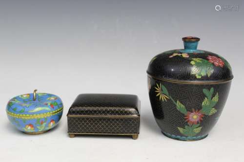 Three Chinese Cloisonne Boxes