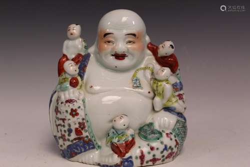 Chinese Porcelain Laughing Buddha Statue