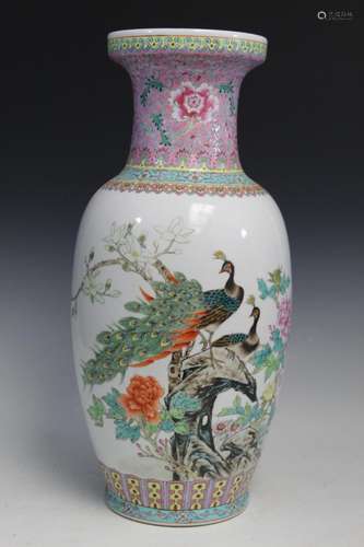 Large Chinese Porcelain Flower Vase