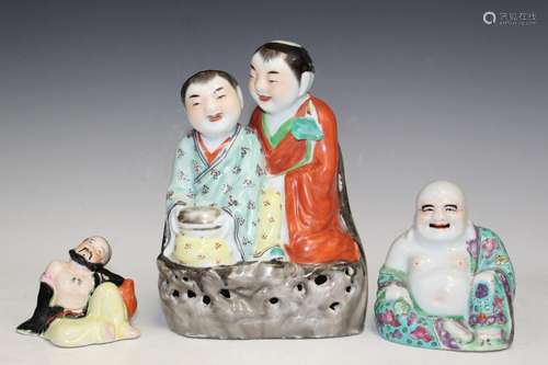 Three Chinese Porcelain Statues