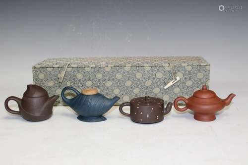 Four Chinese Small Yixing Teapots