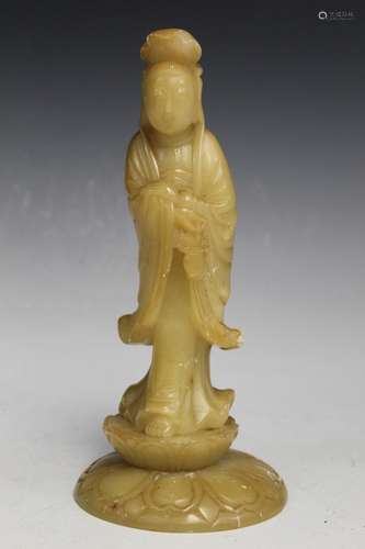 Chinese Carved Soapstone Figure of Guanyin