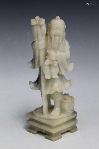 Chinese Carved Soapstone Statue of a Fisherman