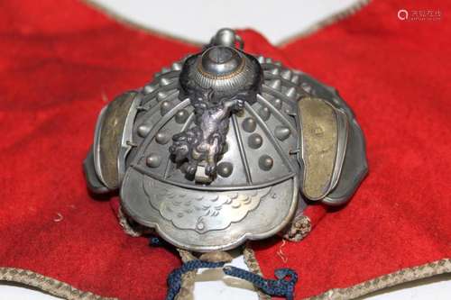 Japanese Miniature Metal Kabuto Helmet