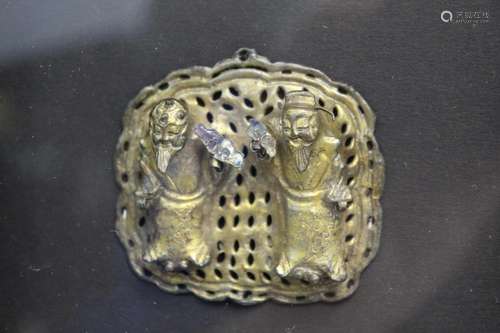 Chinese Gilt Silver Daoist Plaque