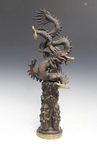 Chinese Bronze Dragon Statue