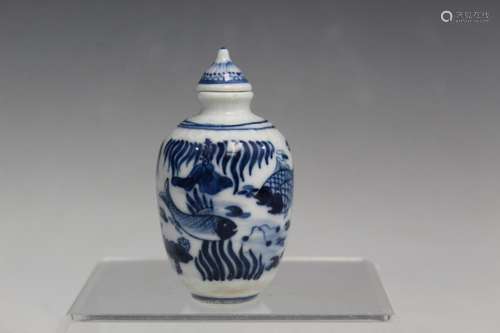 Chinese Blue and White Porcelain Snuff Bottle