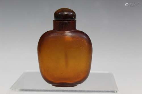 Chinese Brown Peking Glass Snuff Bottle