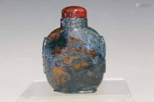 Chinese Moss Agate Snuff Bottle