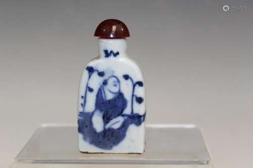 Chinese Blue and White Porcelain Snuff Bottle