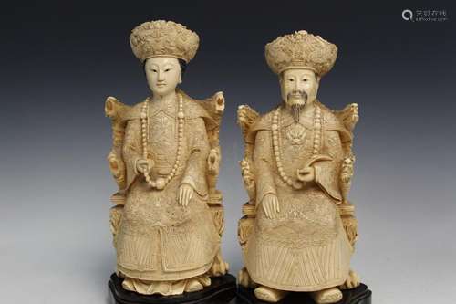 Two Chinese Carved Figures