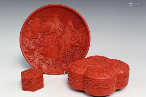 Chinese Red Lacquered Items