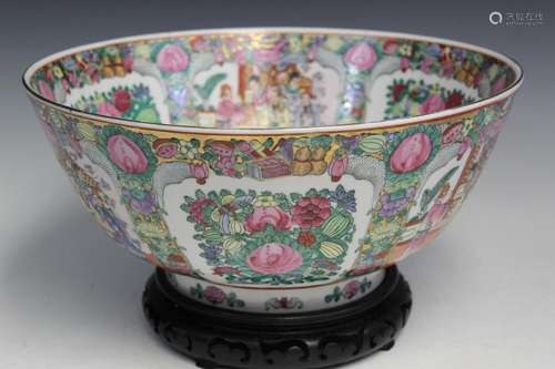 Large Chinese Porcelain Punch Bowl