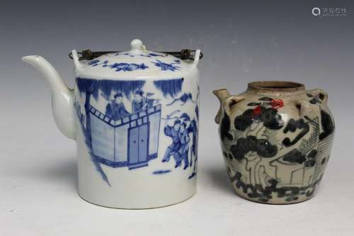 Two Chinese Porcelain Teapots