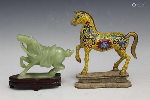 Two Chinese Decorative Horse Statues