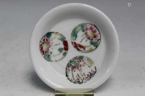 Chinese Famille Rose Porcelain Saucer