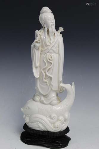 Chinese Blanc de Chine Porcelain Figure of an Immortal