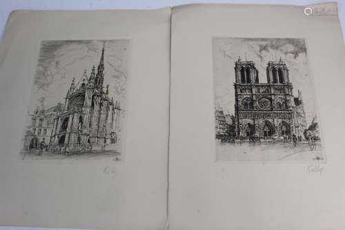 Two Old Etchings by Kelly, 1926.