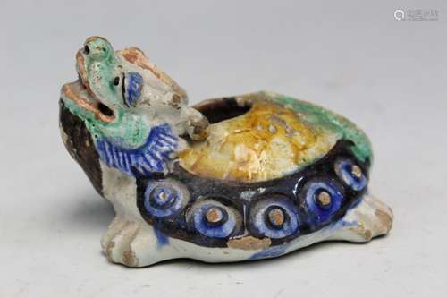 Chinese Pottery Water Coupe of a Mythical Beast.