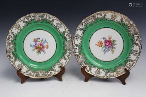 Two Bavaria Tirschenreuth Porcelain Plates