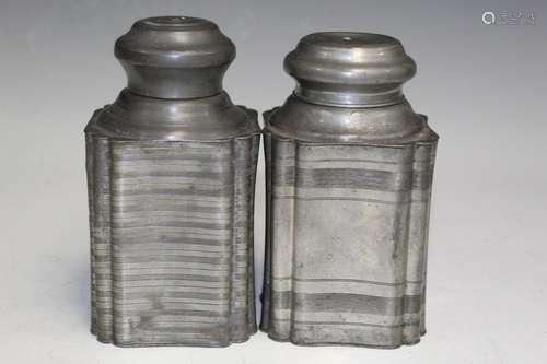 Two Metal Tea Caddies