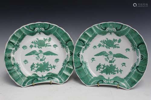 Pair Chinese Export Style Porcelain Dishes