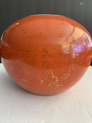 Chinese iron red porcelain jar.