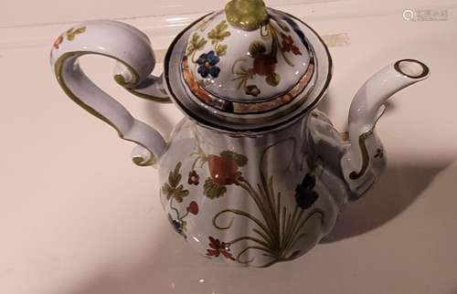 Italian porcelain coffee pot, apx. 10.5” high