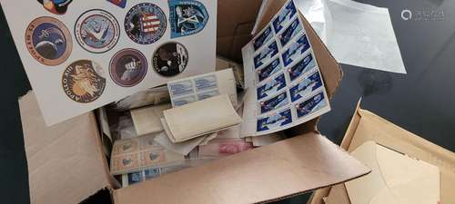 Unused U. S. stamp collection, including Apollo 13 stickers,...