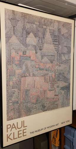 Framed Paul Klee museum poster apx. 31 x 22”