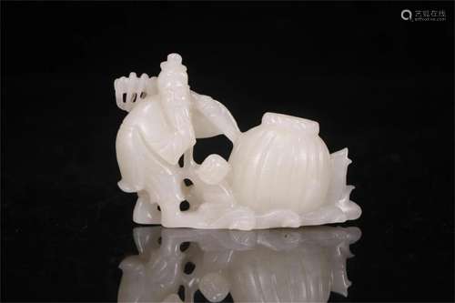 A Chinese Carved Jade Figure Statue