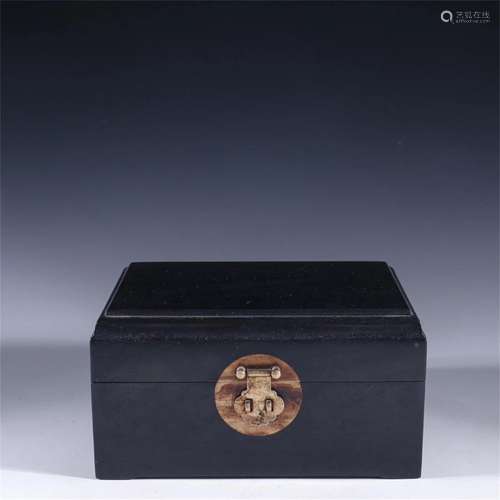 A Chinese Carved Zitan Wood Casket