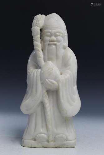 Chinese Carved Marble Shoulao Statue