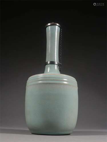 A Chinese Blue Glazed Porcelain Long Neck Vase