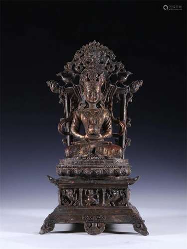 A Chinese Bronze Guanyin Statue