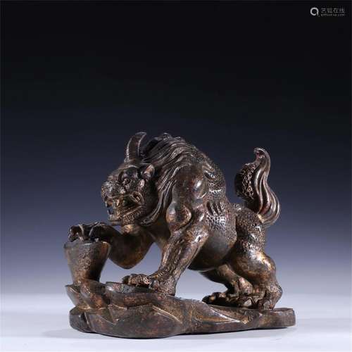 A Chinese Beast Shaped Bronze Decoration