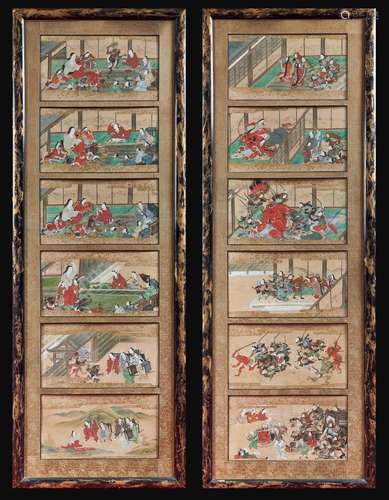 122 - A PAIR OF FRAMED HANDSCROLLS