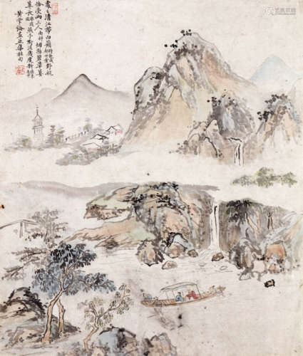 黄掌纶  《山水册页》 纸本设色 册页