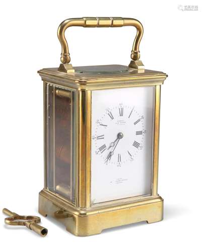 DROCOURT, PARIS, A BRASS CASED CARRIAGE CLOCK, RETAILED BY G...