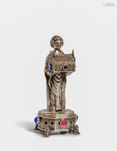 168 - A SILVER ANGEL RELIQUARY