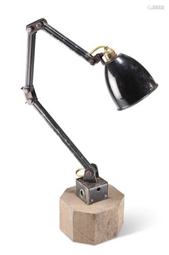 A 1950S MEMLITE INDUSTRIAL ANGLEPOISE LAMP, signed, later mo...