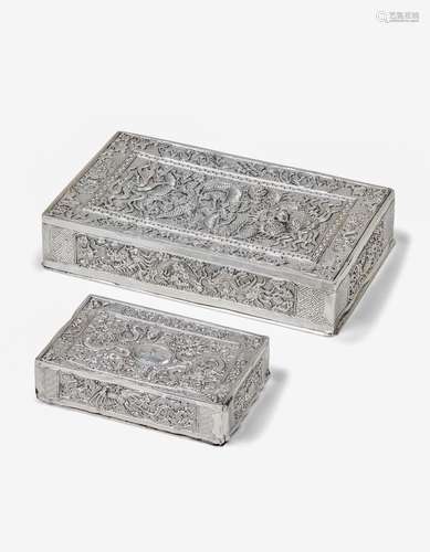 225 - TWO EXPORT SILVER BOXES