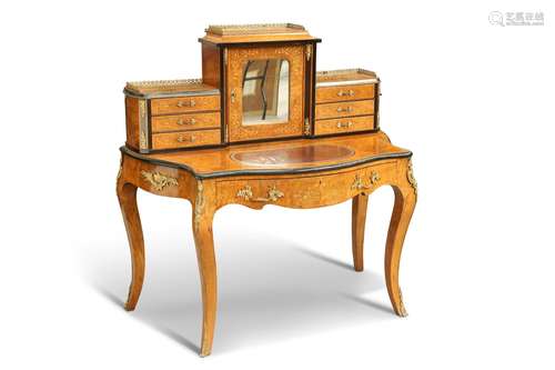 A FINE VICTORIAN GILT-METAL INLAID AND EBONISED BURR WALNUT ...