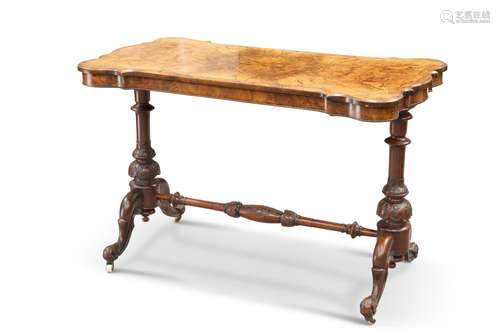 A VICTORIAN BURR WALNUT SIDE TABLE, BY TURNER LIVERPOOL, the...